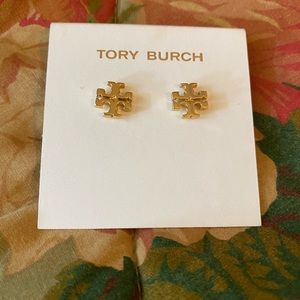 Tory Burch gold logo earrings
